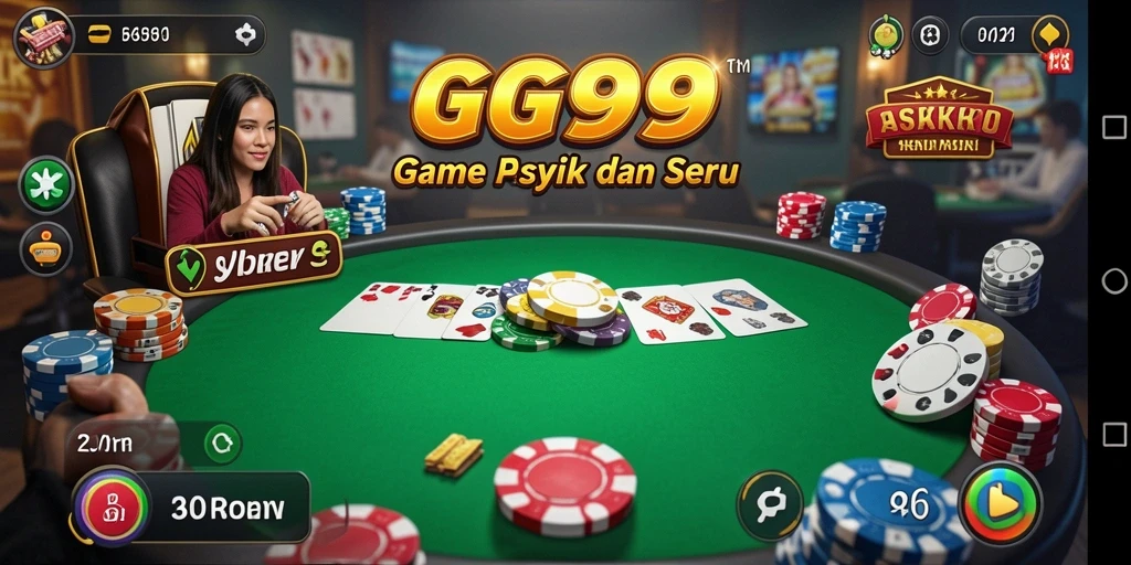 Screenshot menunjukkan gameplay Poker yang seru dan menegangkan.