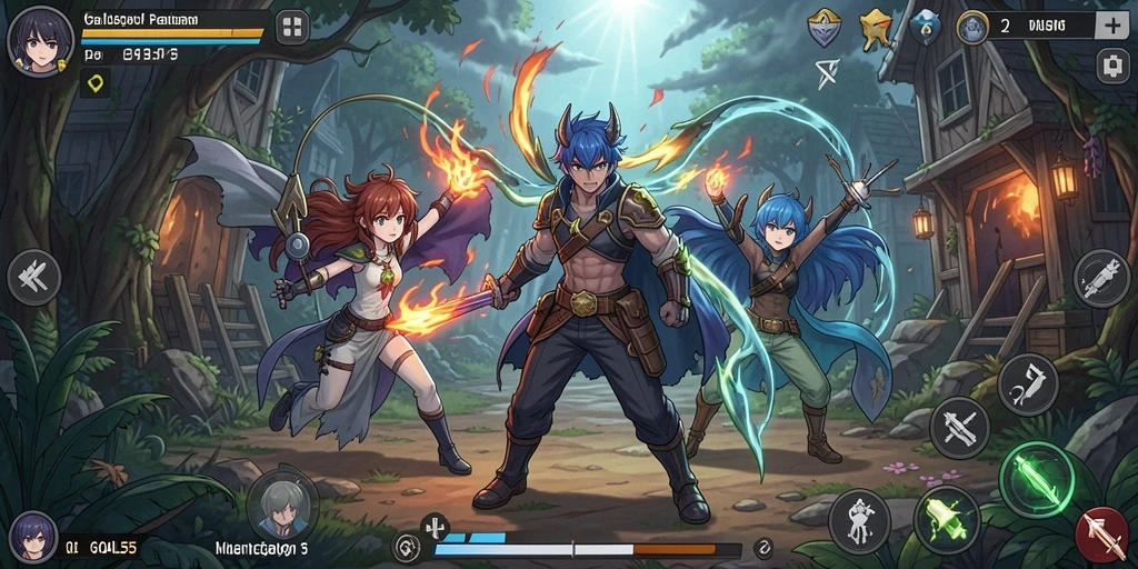 Tampilan gameplay yang memukau dari GOAL55 dengan karakter Anime.