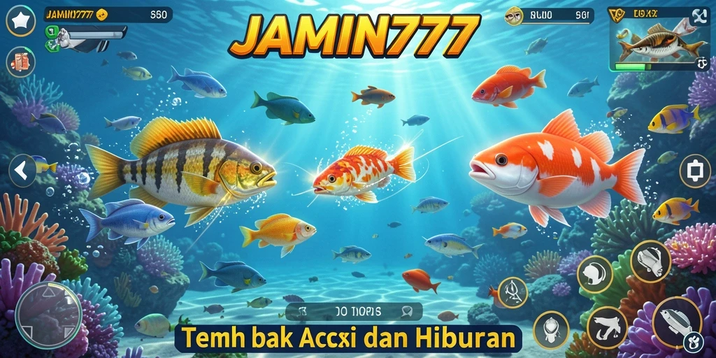 Screenshot menampilkan aksi menembak ikan di JAMIN777.