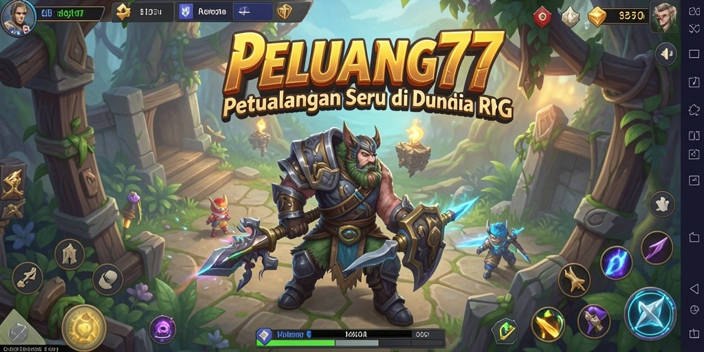 Tampilan gameplay PELUANG77 dengan karakter khas dan pertarungan seru.