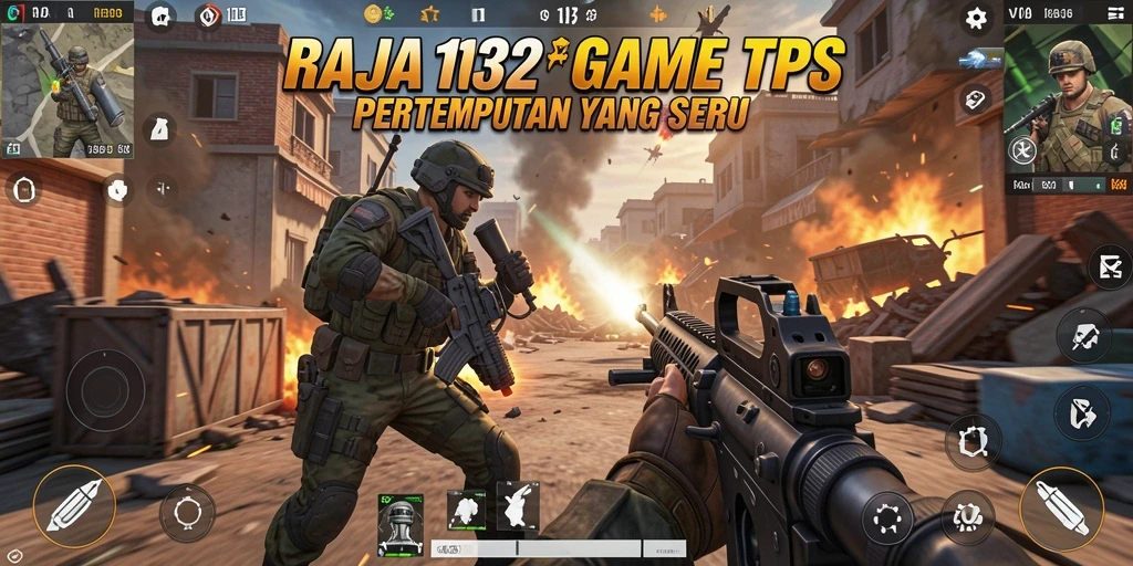 Tampilan utama gameplay RAJA132 yang menampilkan aksi pertempuran seru.