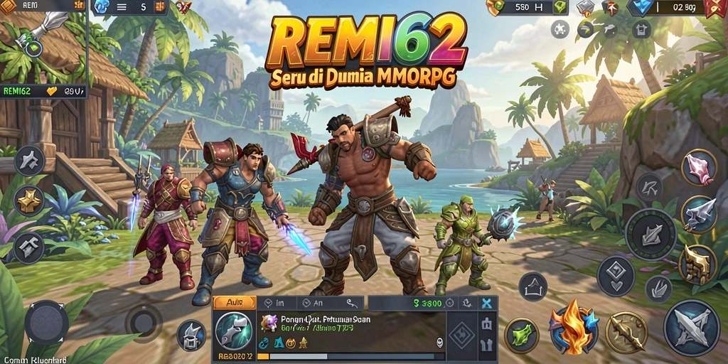Screenshot REMI62 menunjukkan pertarungan epik dalam gameplay MMORPG.