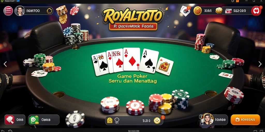 Tampilan menarik dari gameplay ROYALTOTO yang menggambarkan keseruan poker.