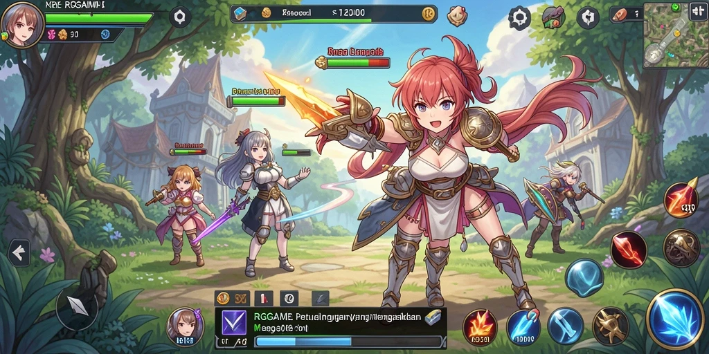 Gameplay RPGAME yang menakjubkan dengan karakter anime yang menarik.