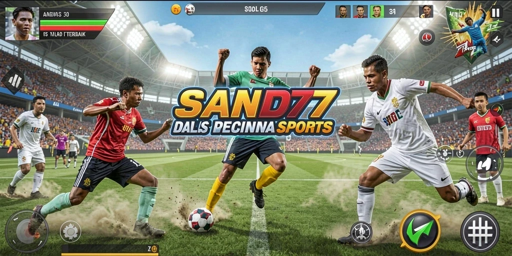 Tampilan gameplay SAND77 yang menarik dengan aksi olahraga yang seru.
