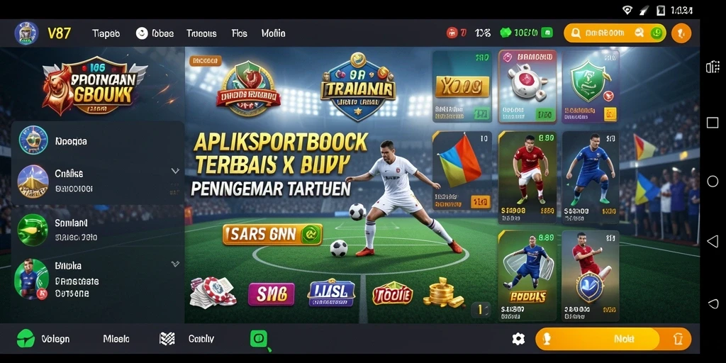 Tampilan gameplay dari aplikasi Sportsbook V87 yang menarik.