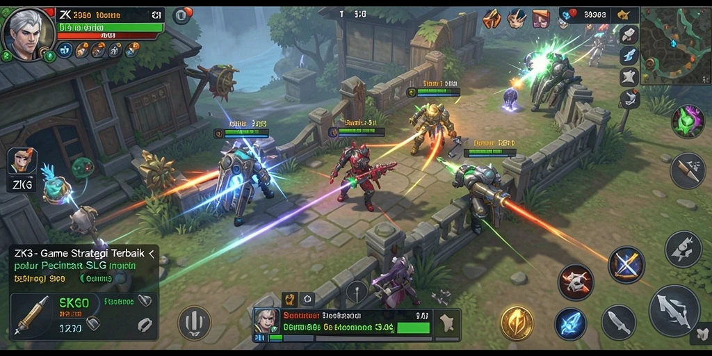 Screenshot gameplay ZK3 menampilkan aksi strategis dan grafis yang menawan.